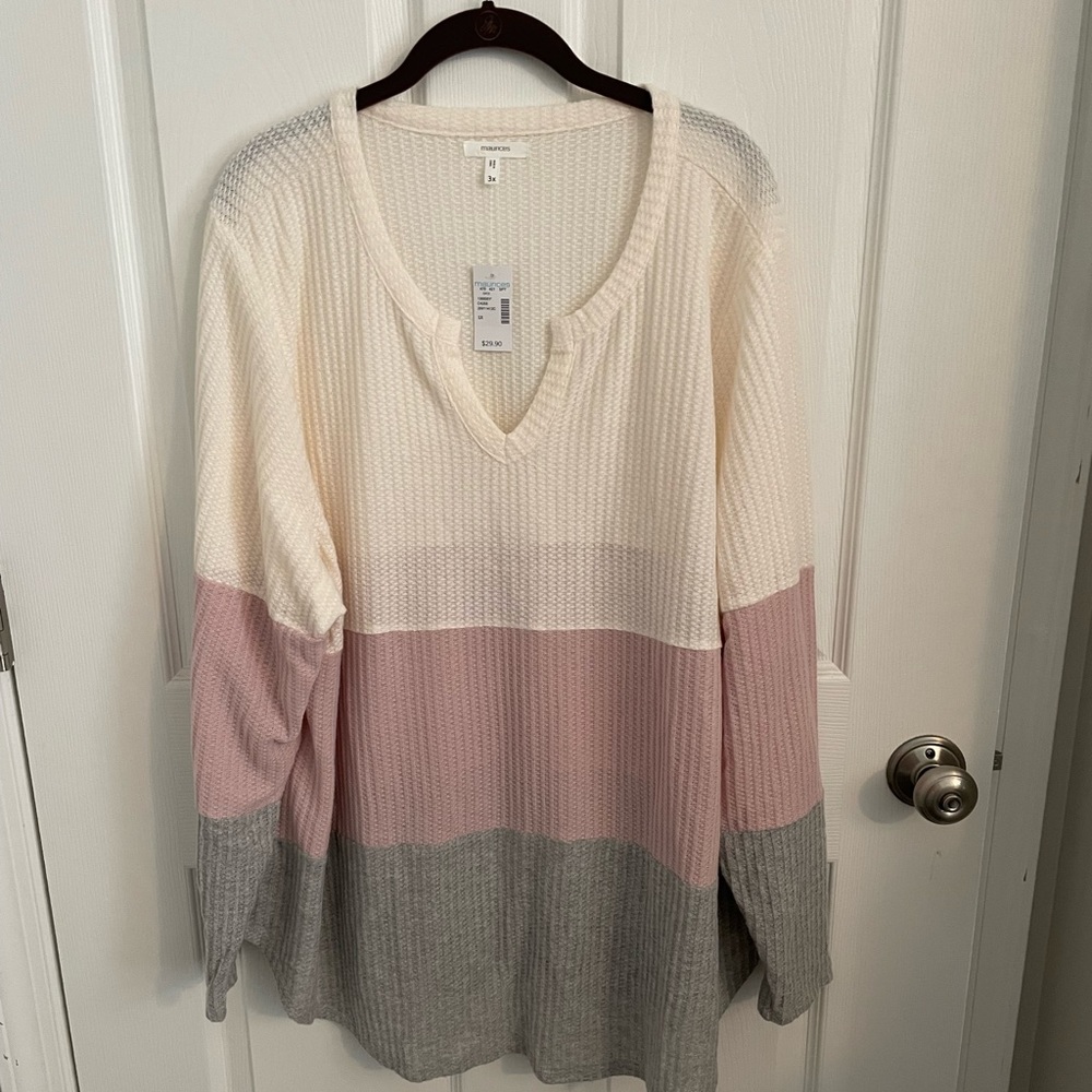Maurice’s 3X NWT long sleeve v-neck striped tunic